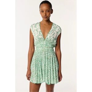 Poupette St. Barth Mint & White Printed Mini Dress
